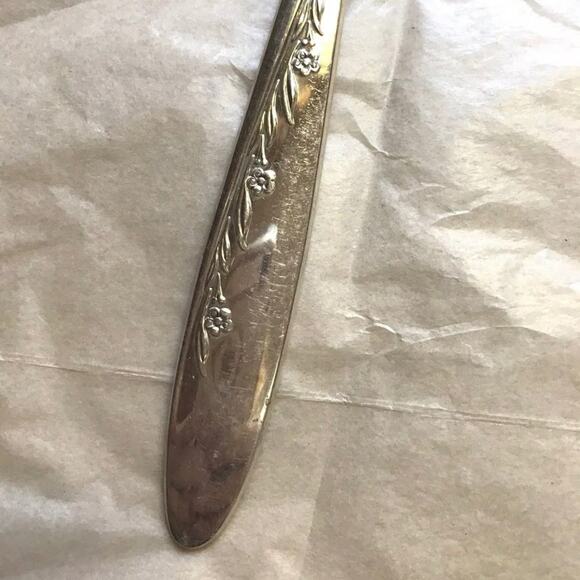 Gorham Silverplated cold meat fork Flower Song 1955 2 tines mid retro pattern - Picture 3 of 8